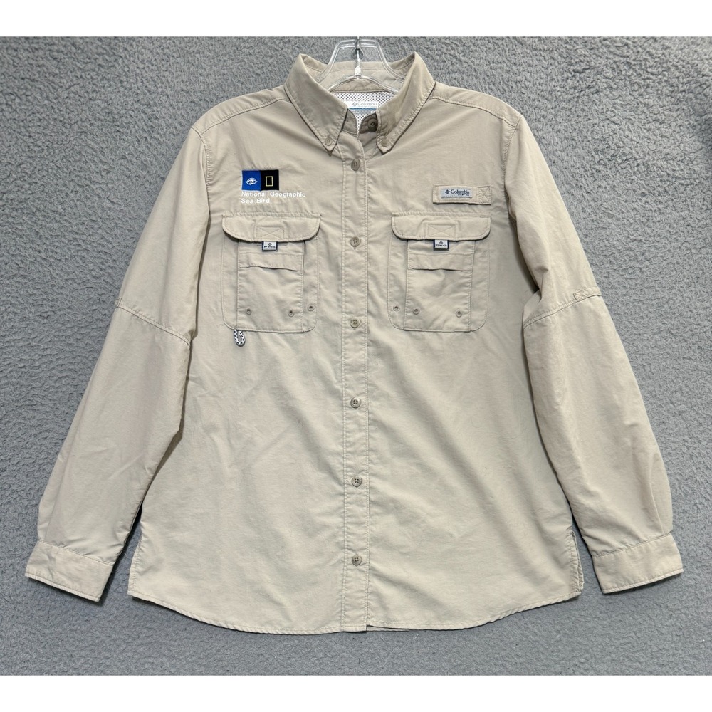 Columbia PFG Bahama II x National Geographic Womens Vented Button shirt Size M